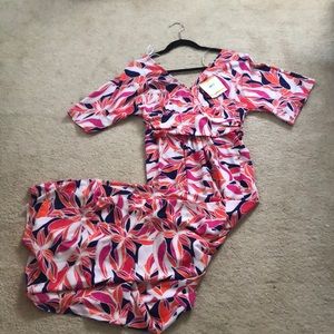 Tropical Pink Multicolored Maxi dress